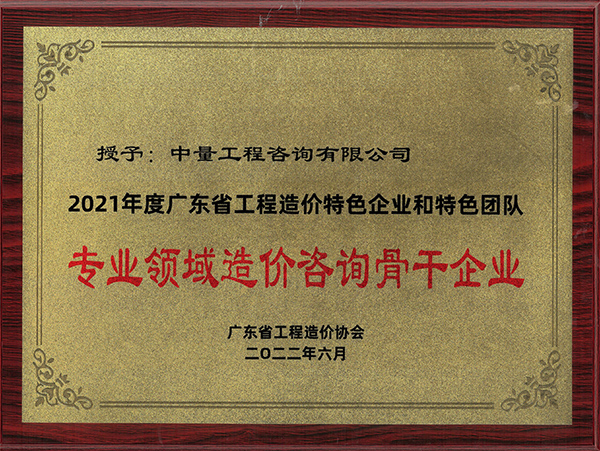 2021年度广东省工程造价特色企业和特色团队专业领域造价咨询骨干企业 拷贝.jpg